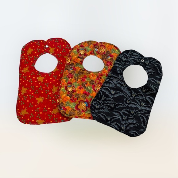 Lot/3 Handmade Holiday Season Baby Bibs - Picture 11 of 14